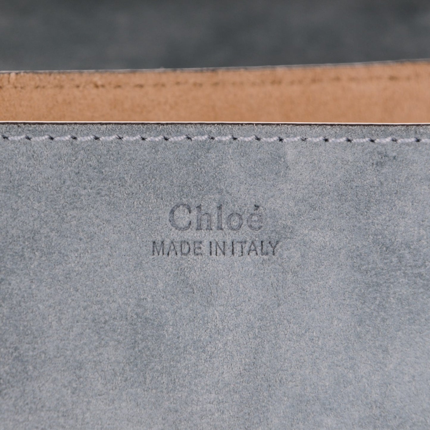 Suede Smooth Calfskin Drew Shoulder Bag Cloudy Blue