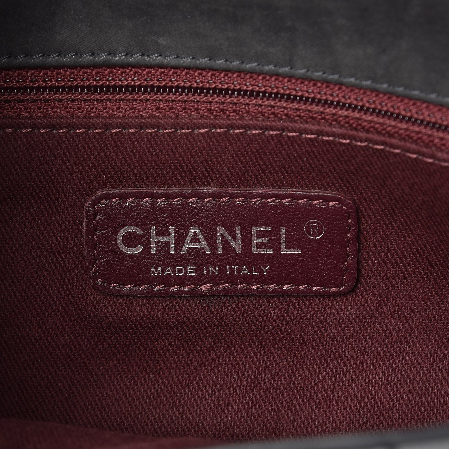 Iridescent Calfskin Square Quilted Flap Dark Grey