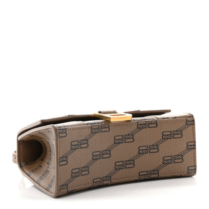 Balenciaga Coated Canvas BB Monogram Hourglass Top Handle Bag XS Beige Brown 4 of 11