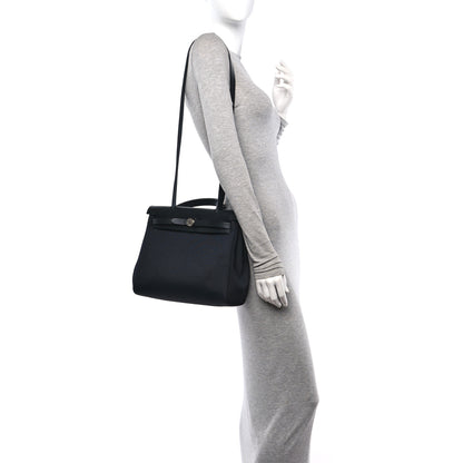 Hermes Military Toile Vache Hunter Herbag Zip Retourne 31 PM Black 2 of 13