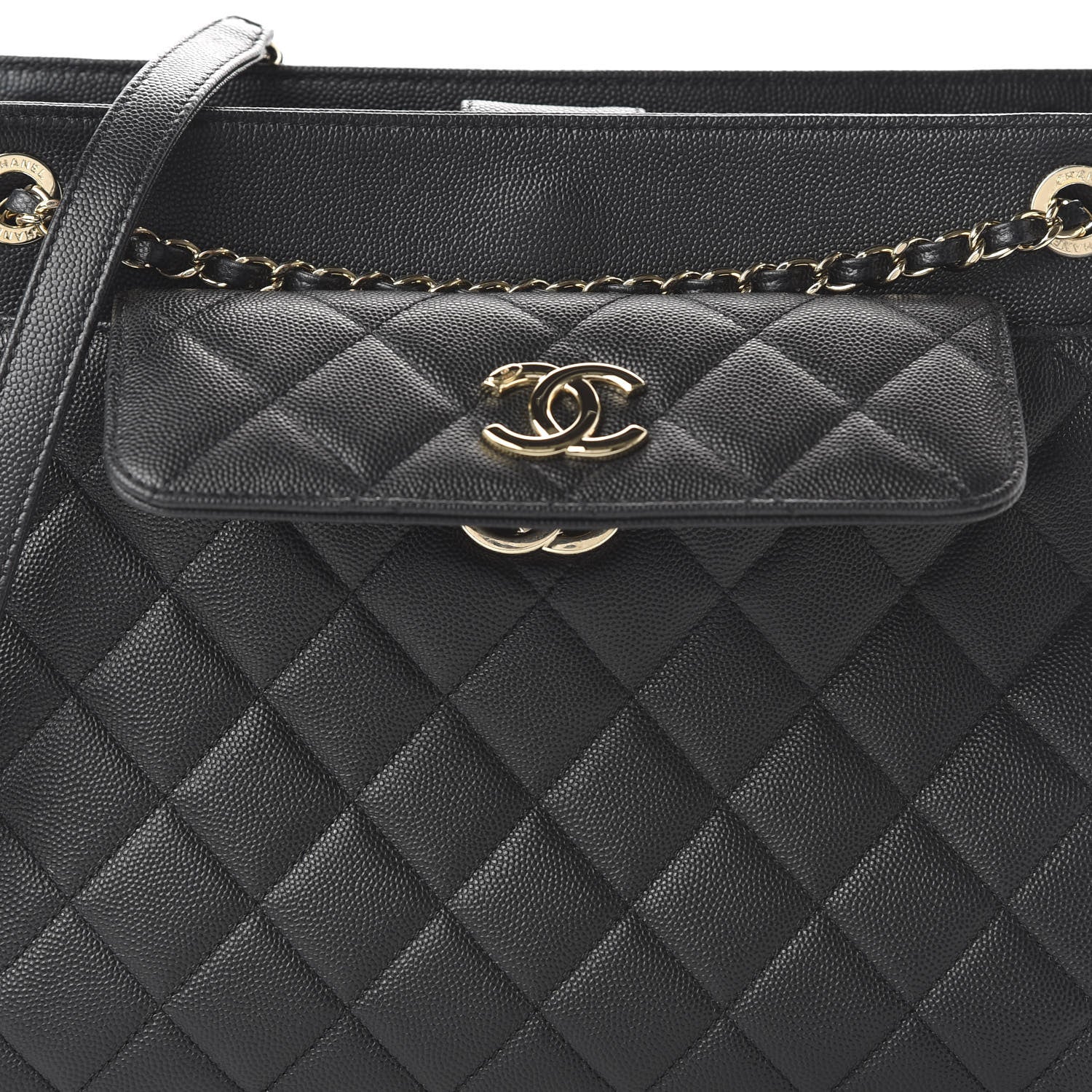 Chanel Caviar Quilted In Out Flap Shopping Tote Black 10 of 11