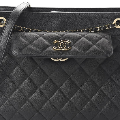 Chanel Caviar Quilted In Out Flap Shopping Tote Black 10 of 11
