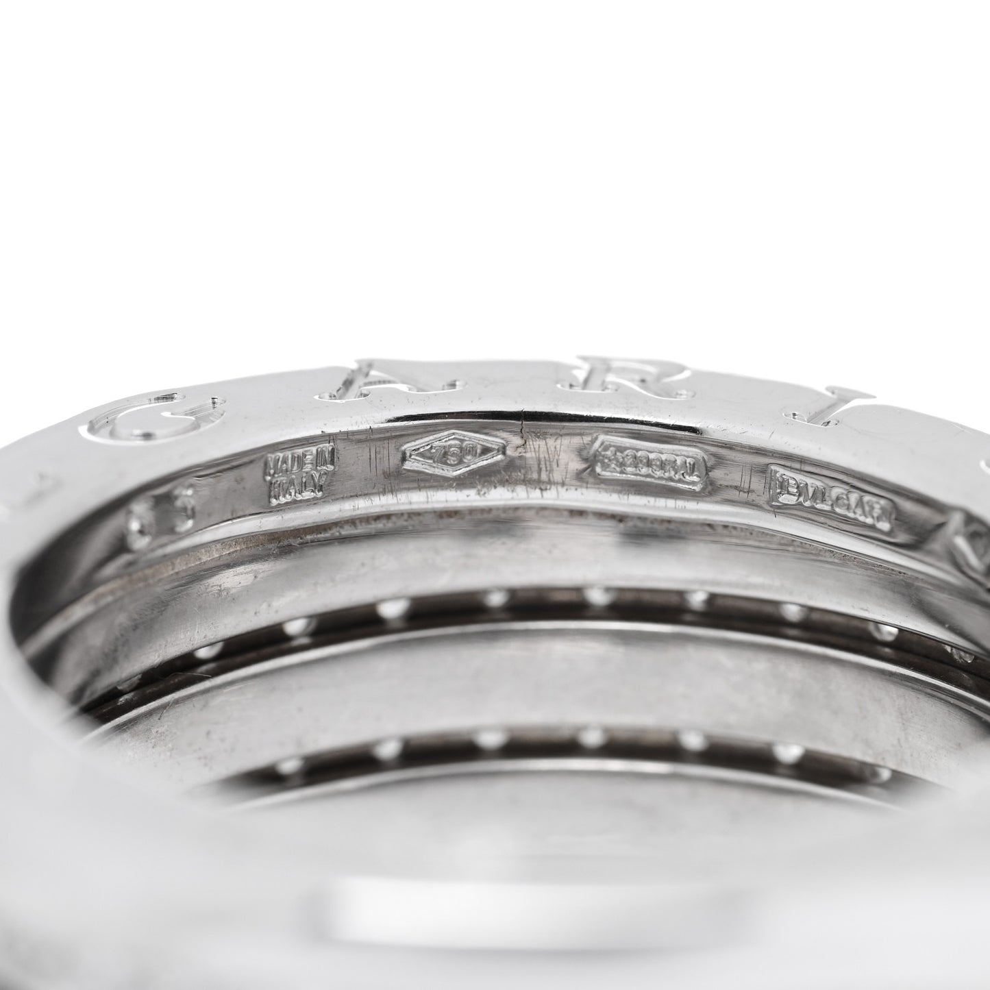 18K White Gold Diamond B.Zero1 Four-Band Full Pave Ring 53 6.25