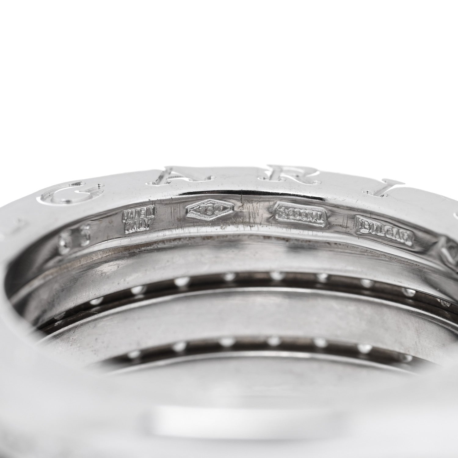 Bulgari 18K White Gold Diamond B.Zero1 Four-Band Full Pave Ring 53 6.25 4 of 5