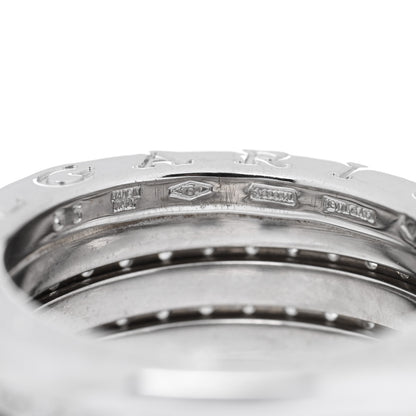 Bulgari 18K White Gold Diamond B.Zero1 Four-Band Full Pave Ring 53 6.25 4 of 5