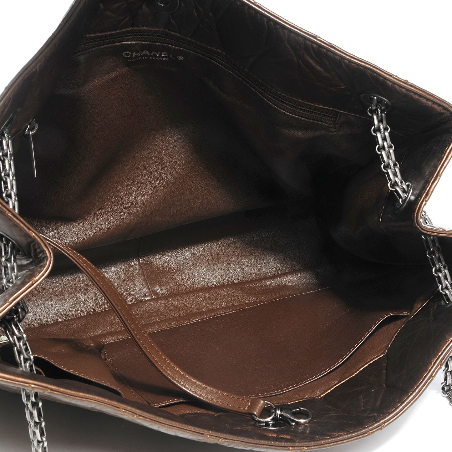 Aged Calfskin Reissue 2.55 Tote Bronze