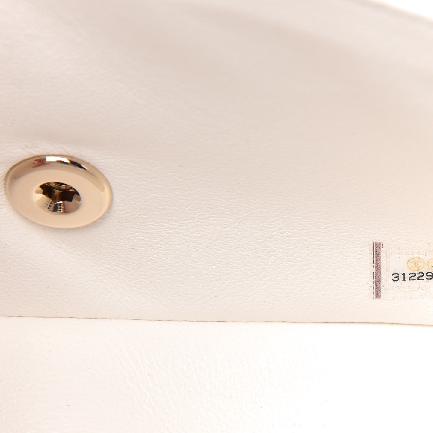 Lambskin Quilted Mini Rectangular Flap White