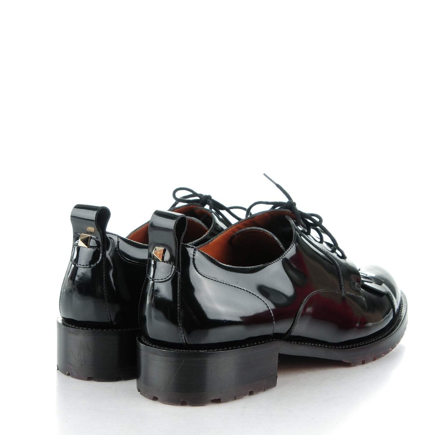 Patent Lace Up Oxfords 41 Black