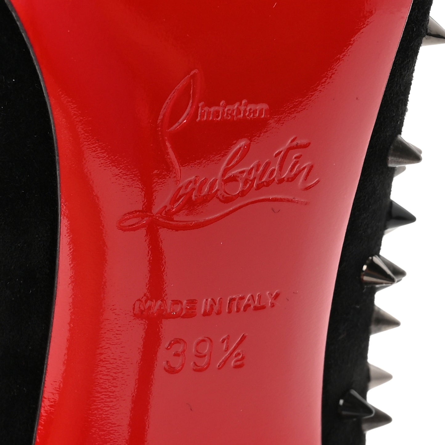 Veau Velours Studded Escarpic 100 Pumps 39.5 Black