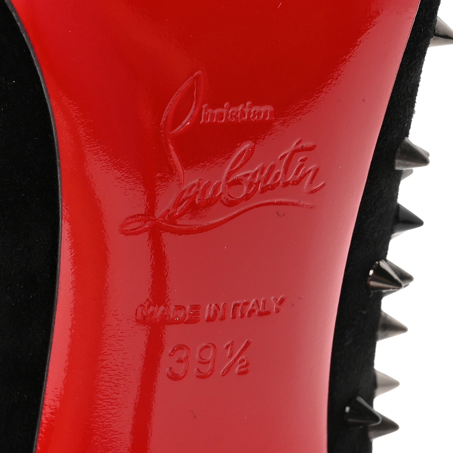 Christian Louboutin Veau Velours Studded Escarpic 100 Pumps 39.5 Black 6 of 8