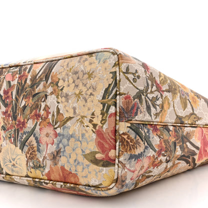 Gucci GG Supreme Monogram Water Flora Web Large Ophidia Tote Beige White Multicolor 12 of 12