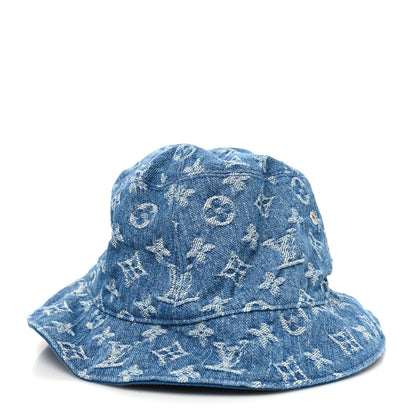 Louis Vuitton Monogram Denim Transformable Bob Bucket Hat 60 Blue 3 of 8