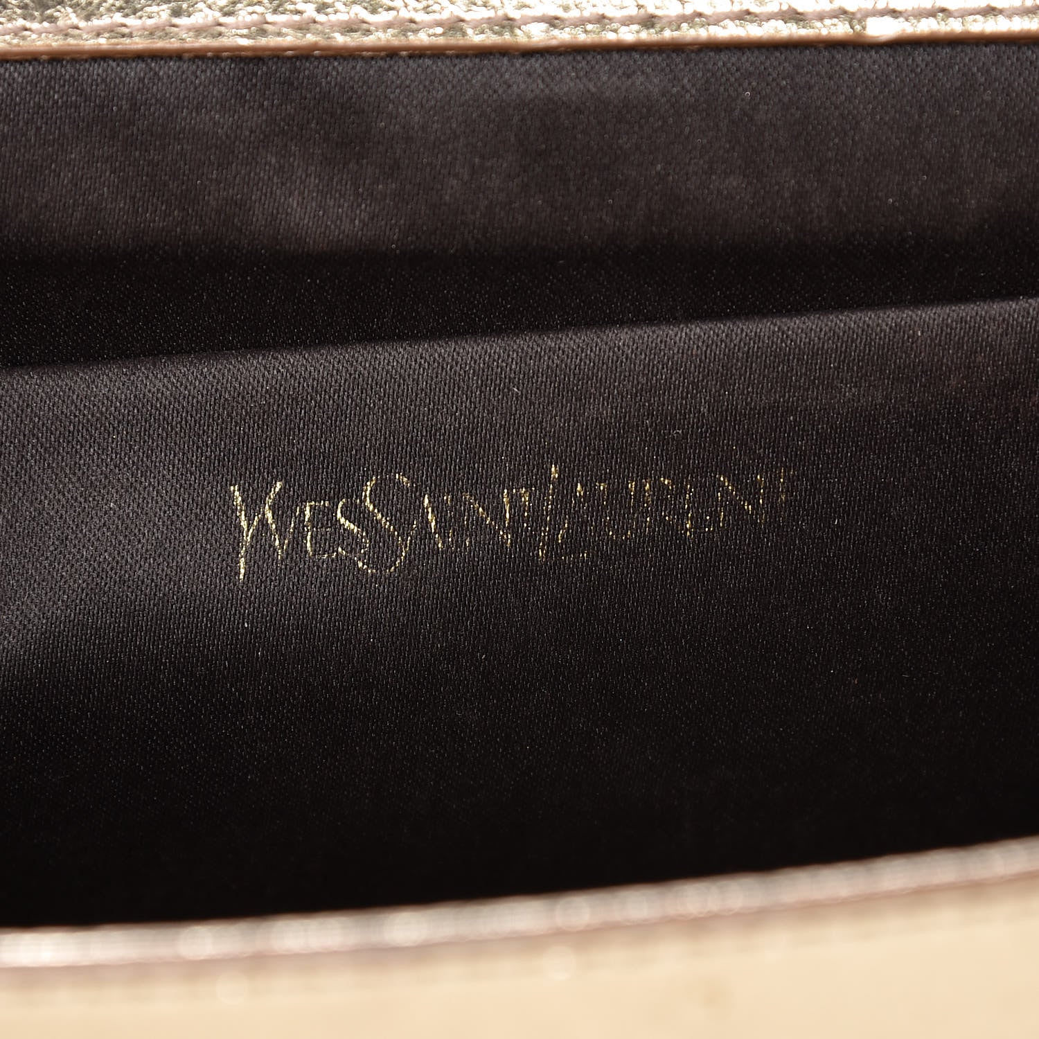 Saint Laurent Metallic Calfskin Monogram Large Belle De Jour Clutch Gold 6 of 6