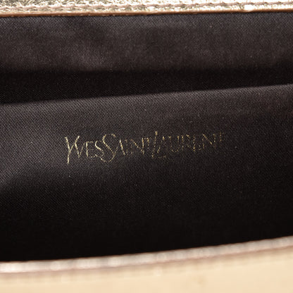 Saint Laurent Metallic Calfskin Monogram Large Belle De Jour Clutch Gold 6 of 6