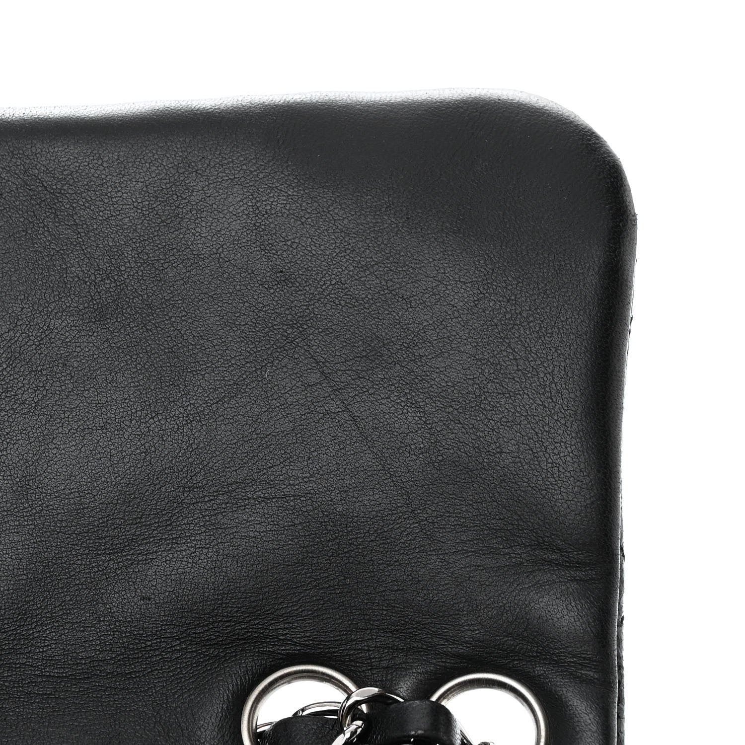 Chanel Glazed Crackled Calfskin Mademoiselle Flap Black 11 of 13