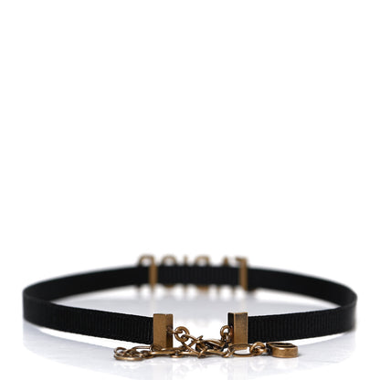Christian Dior Grosgrain Ribbon J'Adior Logo Choker Necklace Black 3 of 8