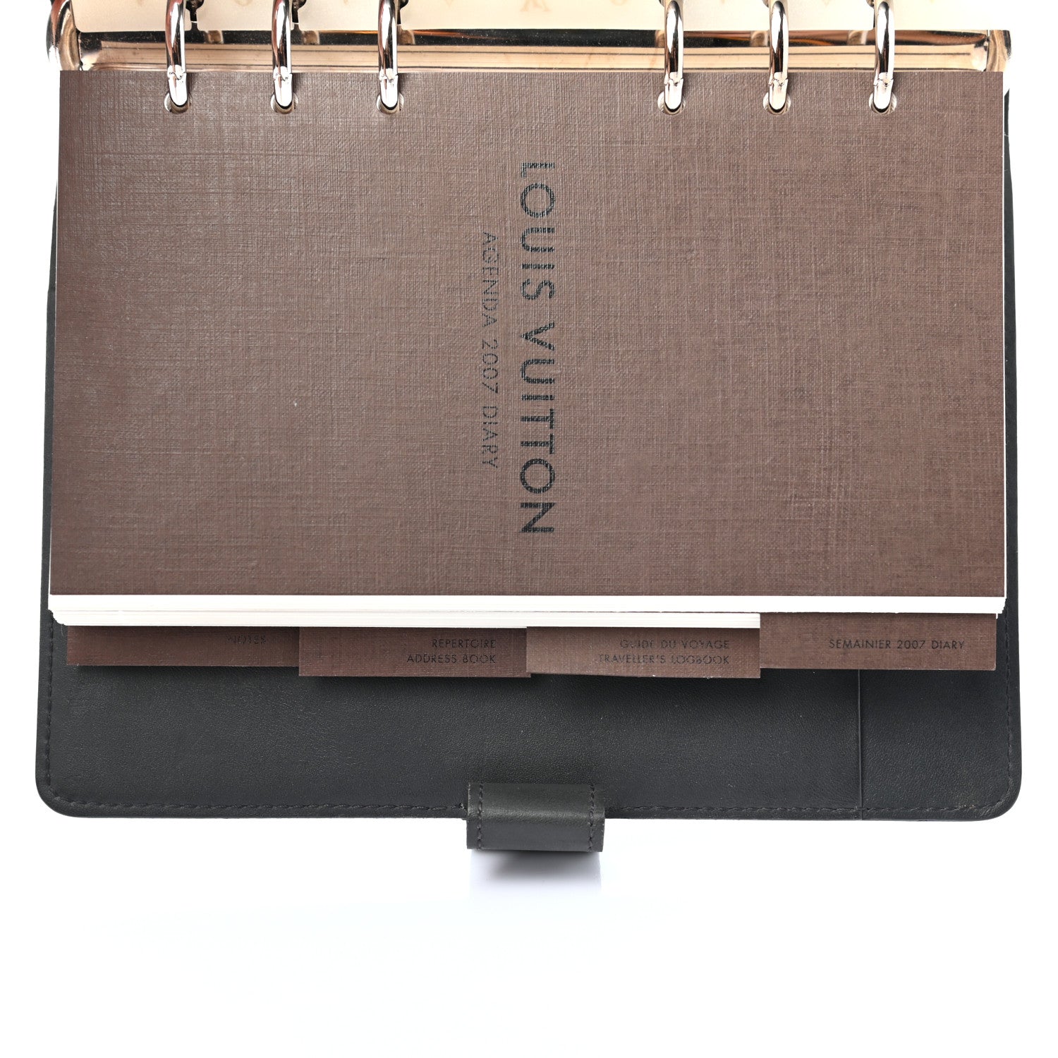 Louis Vuitton Mat Monogram Medium Ring Agenda Cover Black 8 of 10