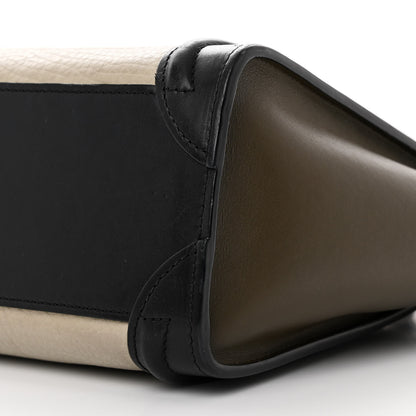 Celine Smooth Drummed Calfskin Tri-Color Nano Luggage Olive 10 of 13