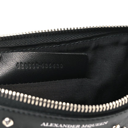 Alexander McQueen Calfskin Studded Skull Zip Pouch Black 7 of 9