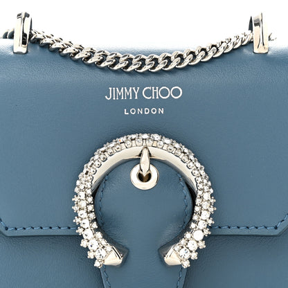 Jimmy Choo Smooth Calfskin Mini Paris Crossbody Butterfly Blue Silver 8 of 11