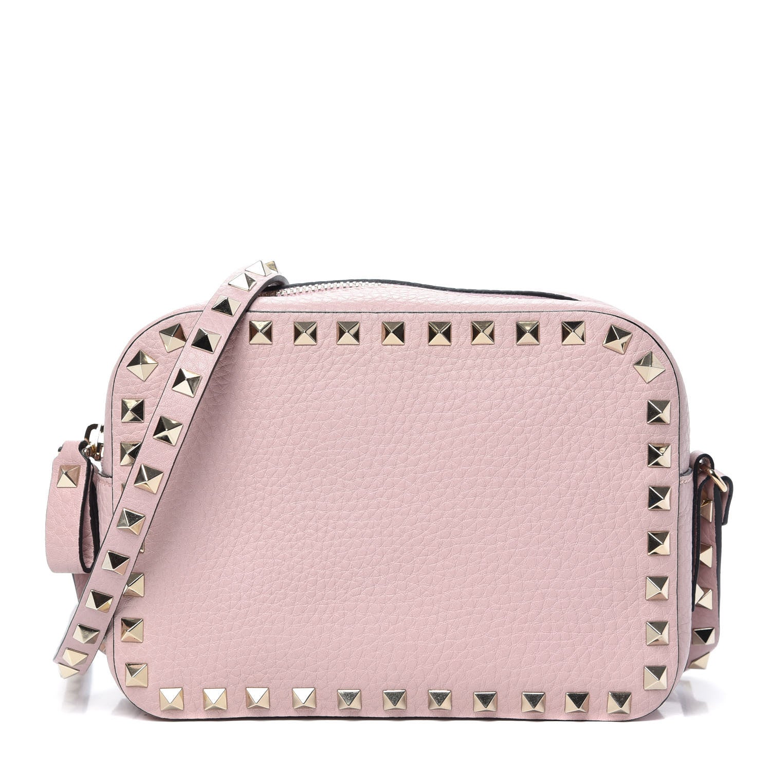 Valentino Garavani Pebbled Calfskin Rockstud Camera Crossbody Bag Cipria 1 of 8