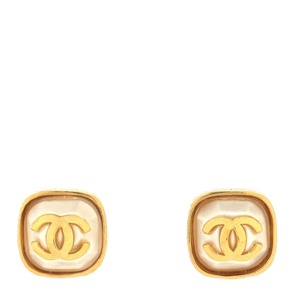 Chanel CC Square Earrings Gold 1 of 4