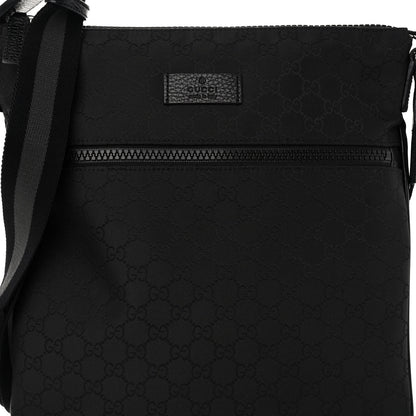 Gucci Nylon Monogram Medium Flat Messenger Bag Black 8 of 10