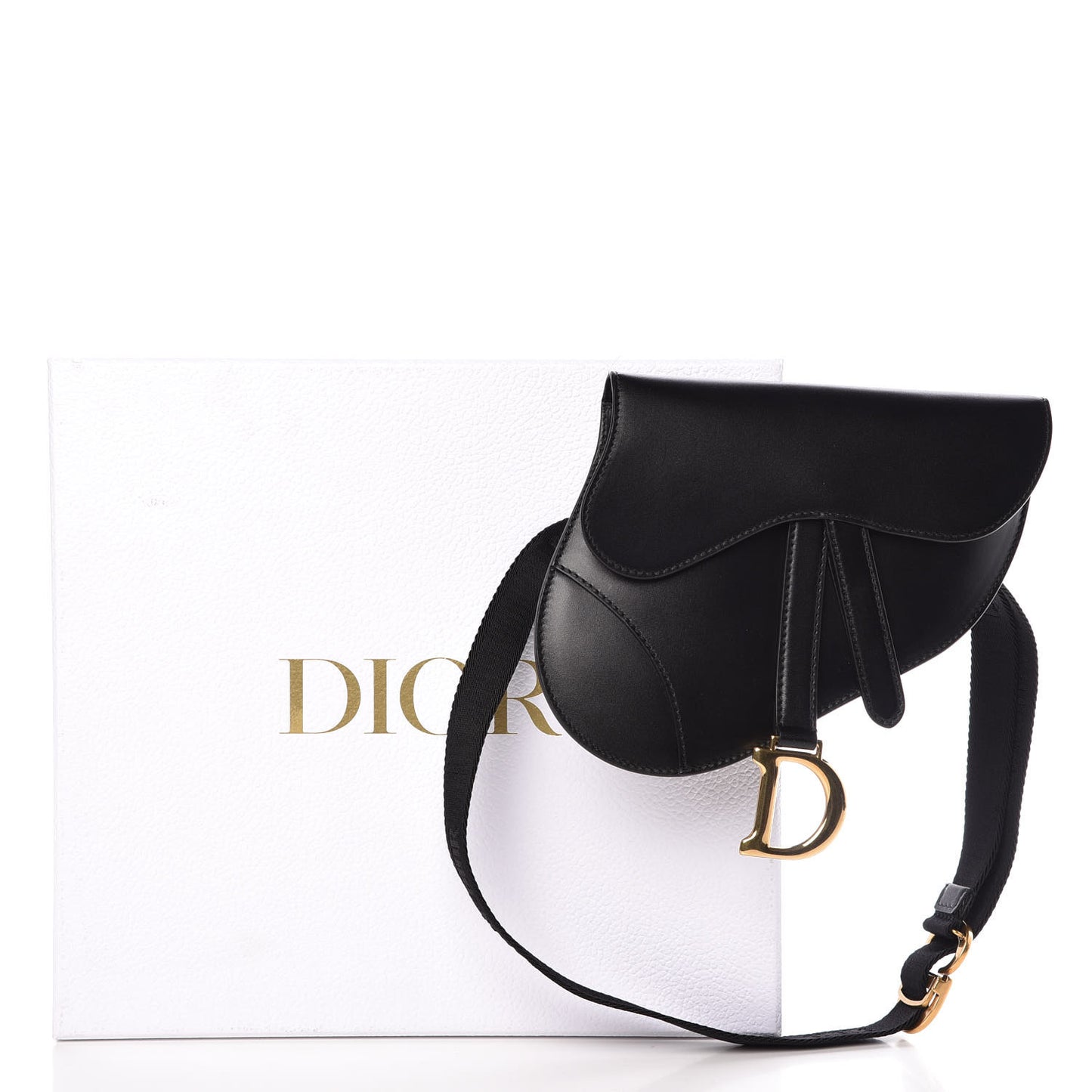 Calfskin Saddle Belt Bag Black