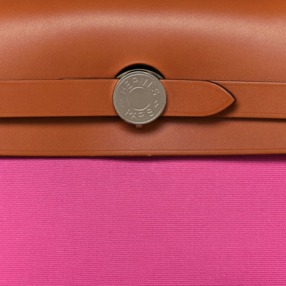 Hermes Toile Officier Vache Hunter Verso Herbag Zip PM 31 Bubblegum Rubis Naturel 7 of 12