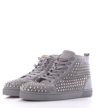Christian Louboutin Veau Velours Mens Louis Spikes Flat Sneakers 46 Squale 3 of 9