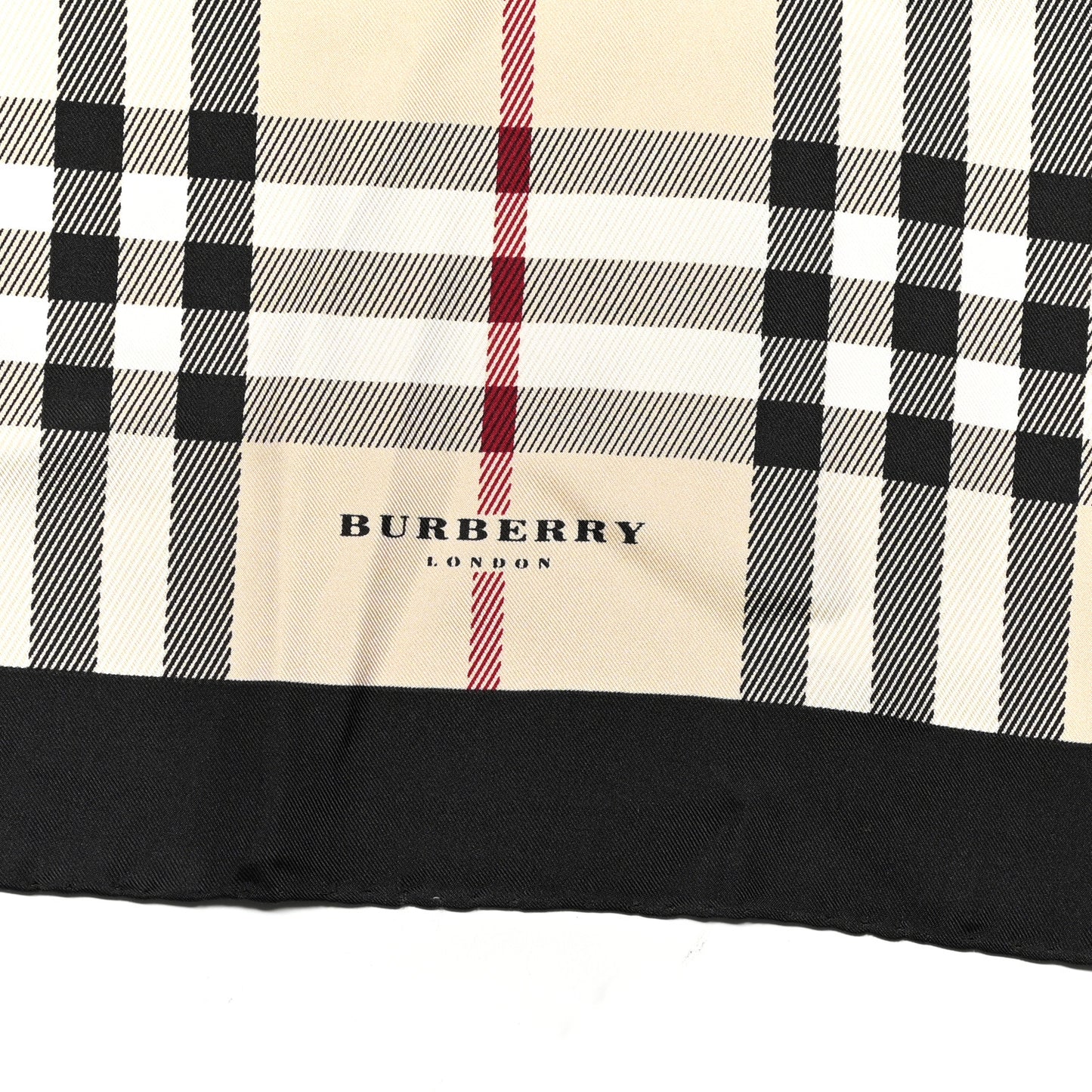 Silk House Check Square Scarf Beige Black