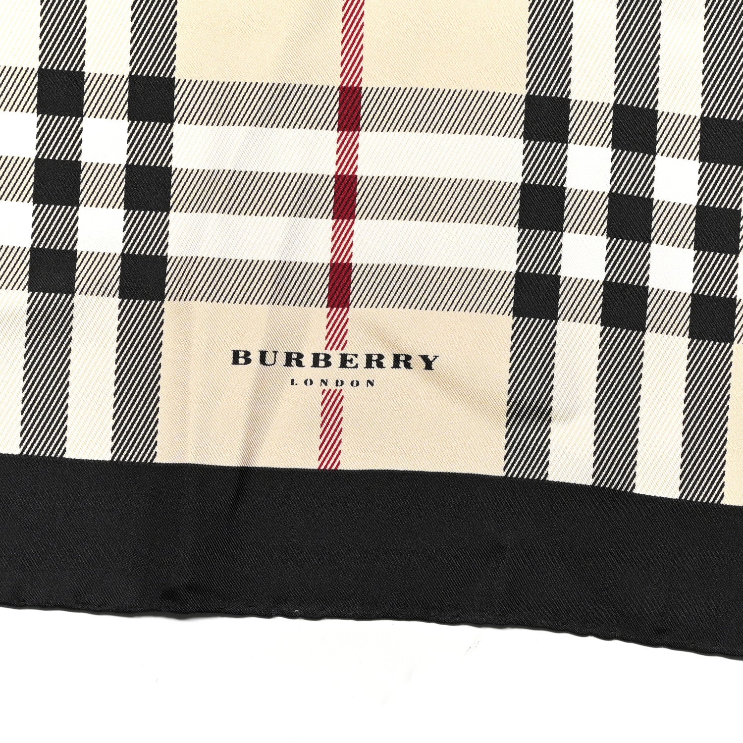 Burberry Silk House Check Square Scarf Beige Black 2 of 6