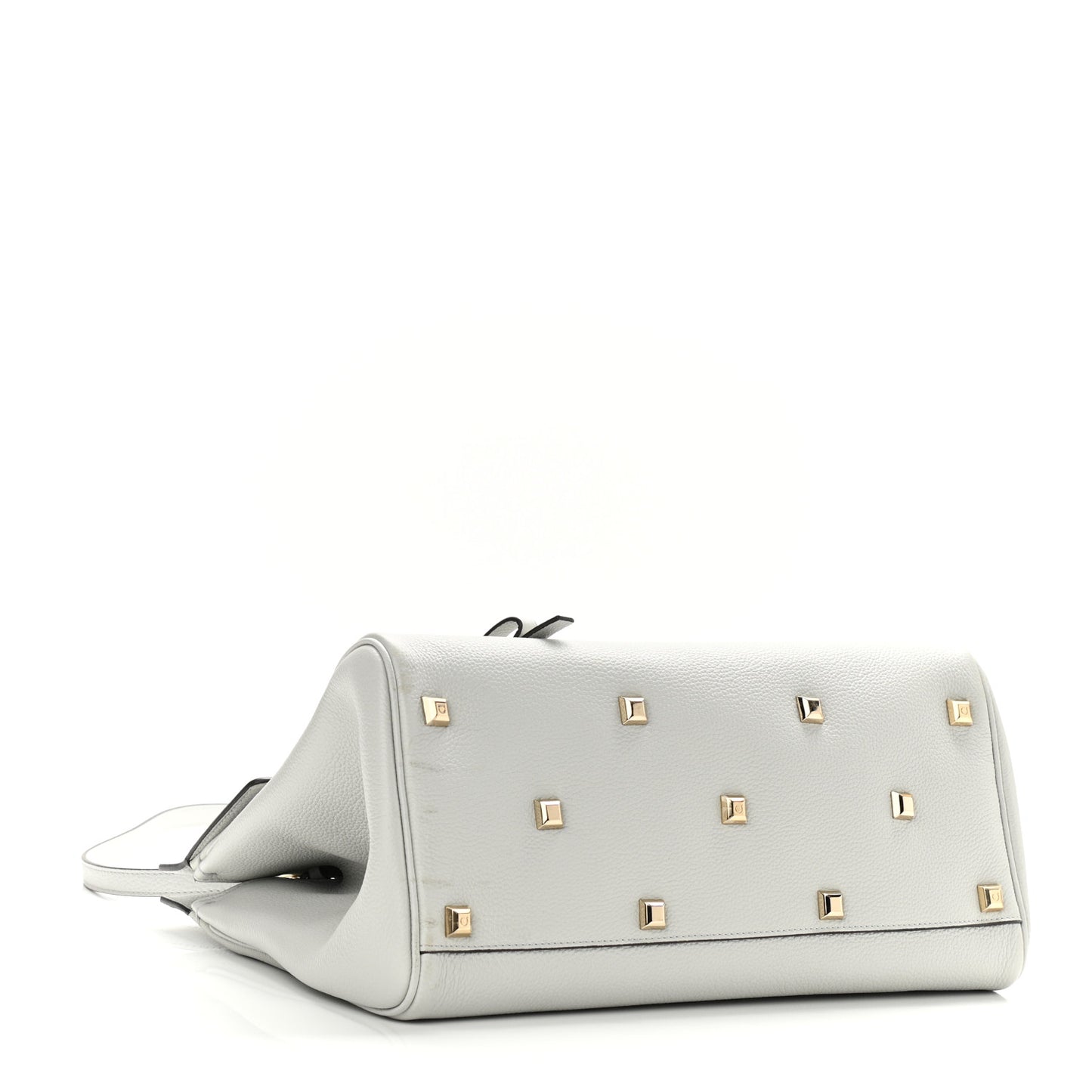 Hammered Calfskin Medium Studio Bag Grey