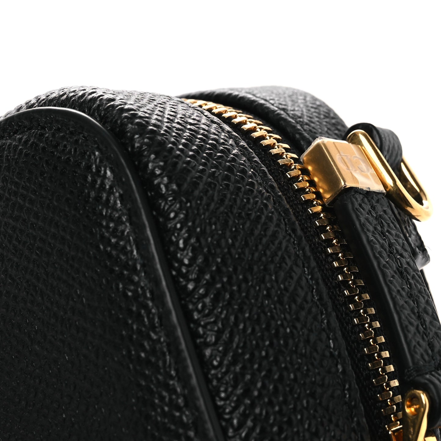 Grained Calfskin Caro Double Pouch Black