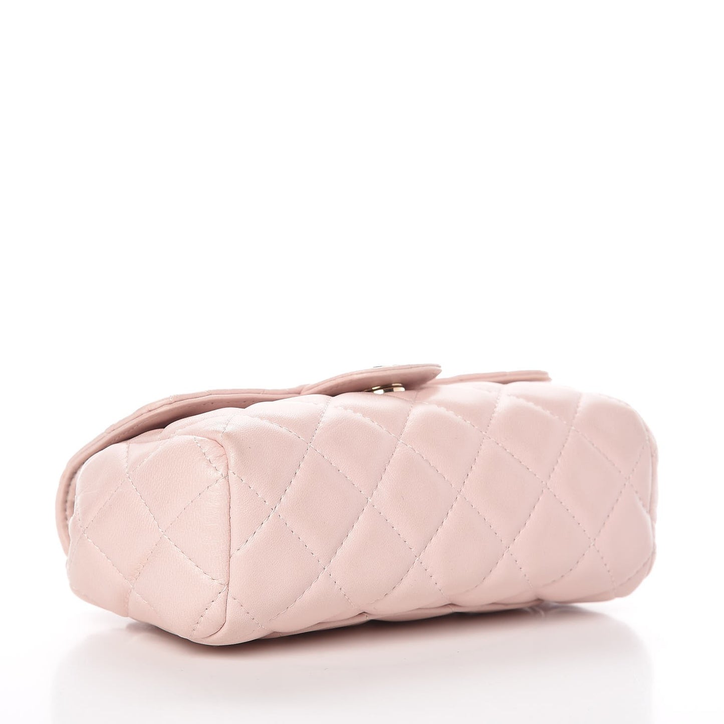Lambskin Quilted Flap Cosmetic Case Light Pink