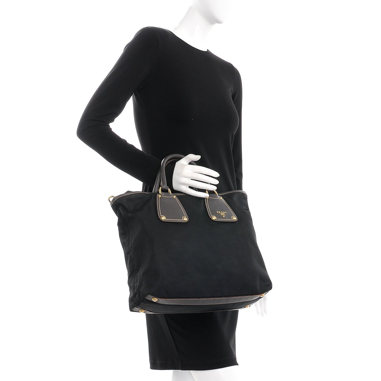 Saffiano Tessuto Nylon Tote Nero Black