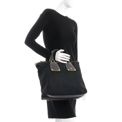 Prada Saffiano Tessuto Nylon Tote Nero Black 3 of 13