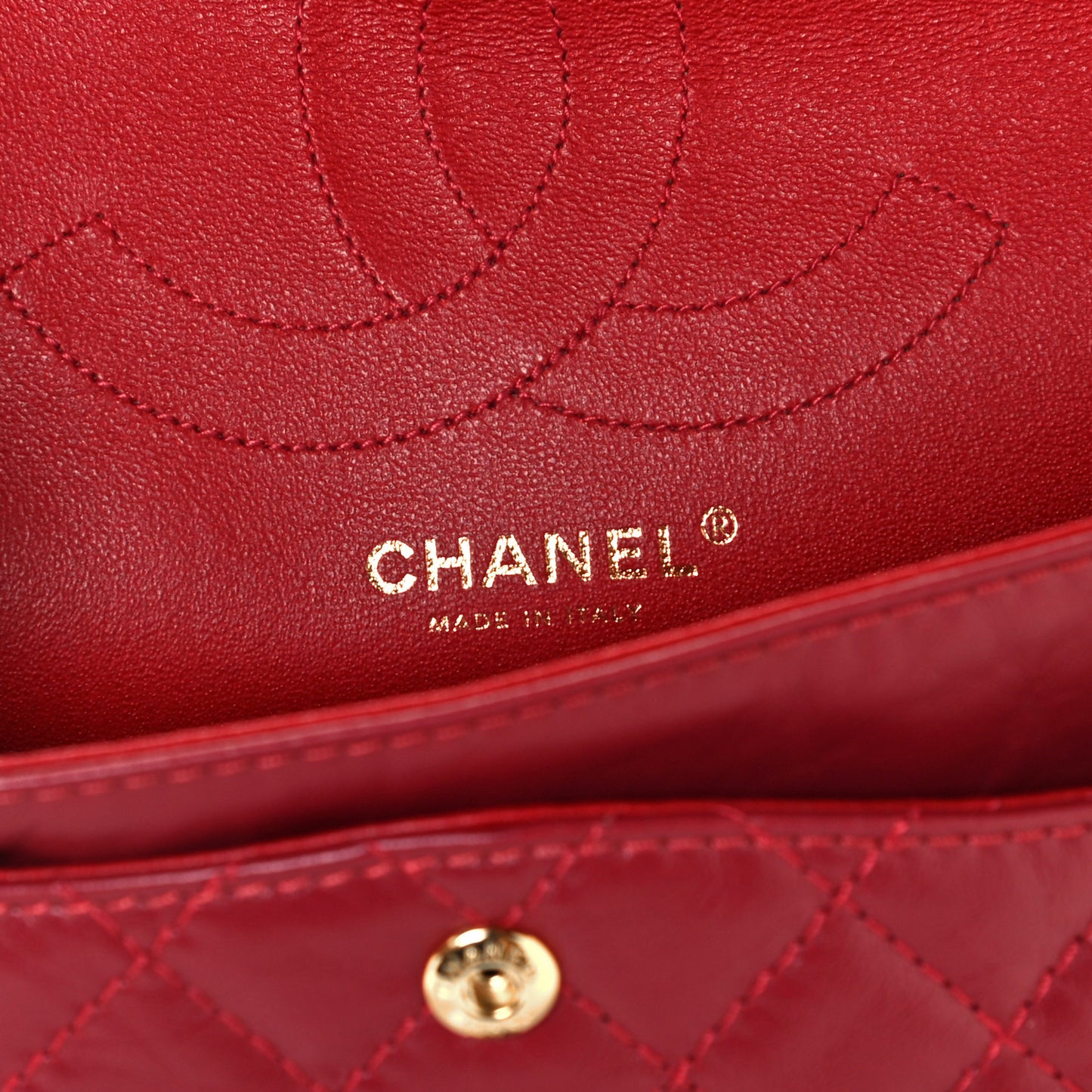 Aged Calfskin Quilted 2.55 Reissue 225 Flap Red