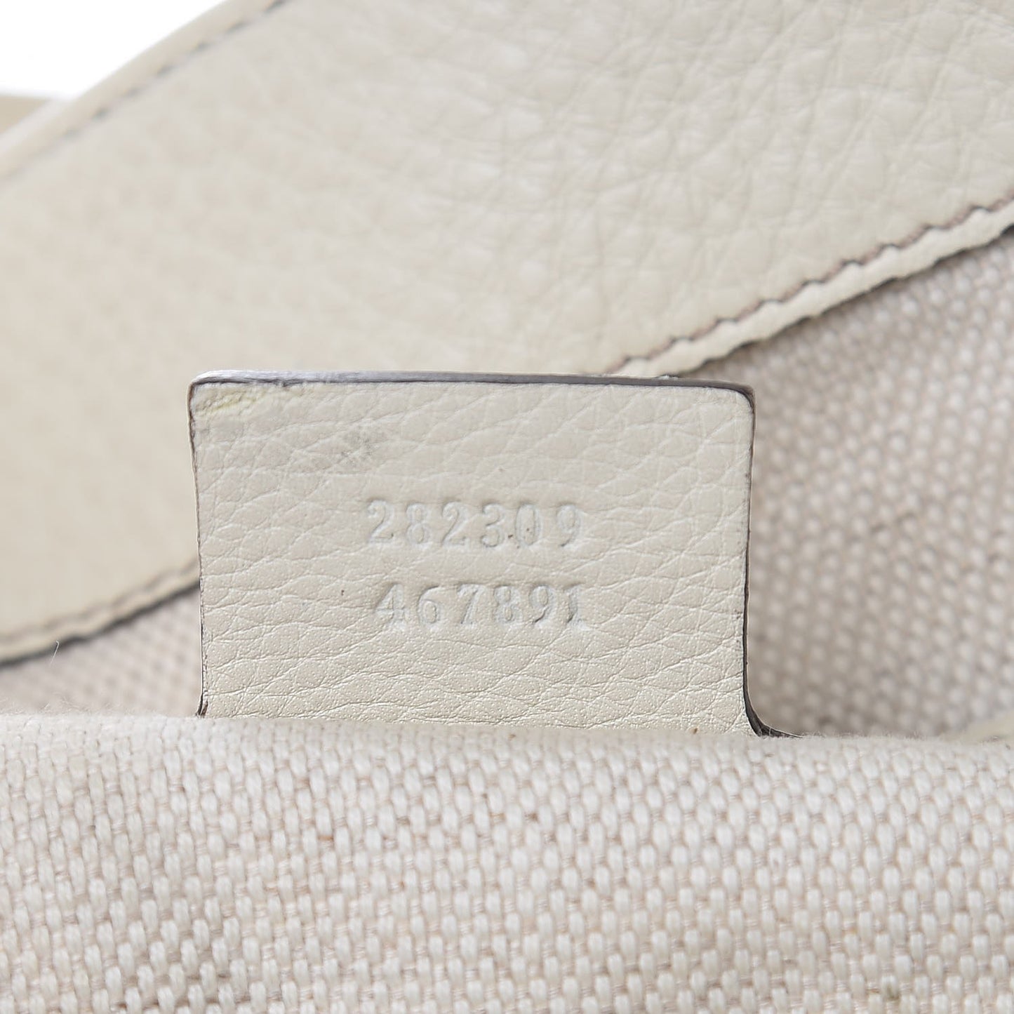 Pebbled Calfskin Medium Soho Shoulder Bag Off White