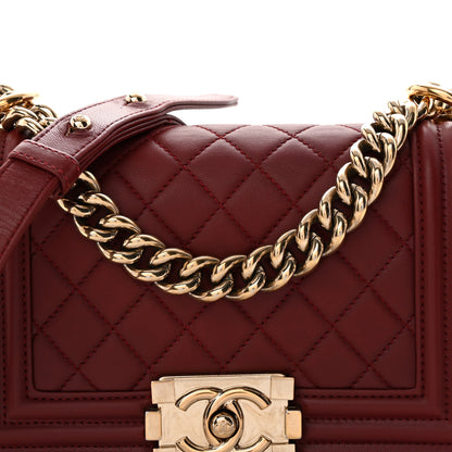 Chanel Lambskin Quilted Small Boy Flap Burgundy 8 of 12