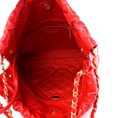 Chanel Shiny Calfskin Quilted Chanel 22 Red 6 of 10