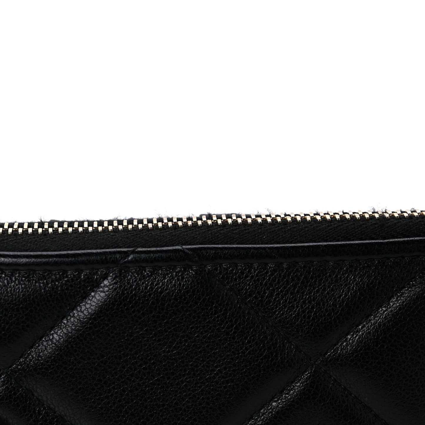 Goatskin Quilted Chanel 19 Phone and Card Holder Black