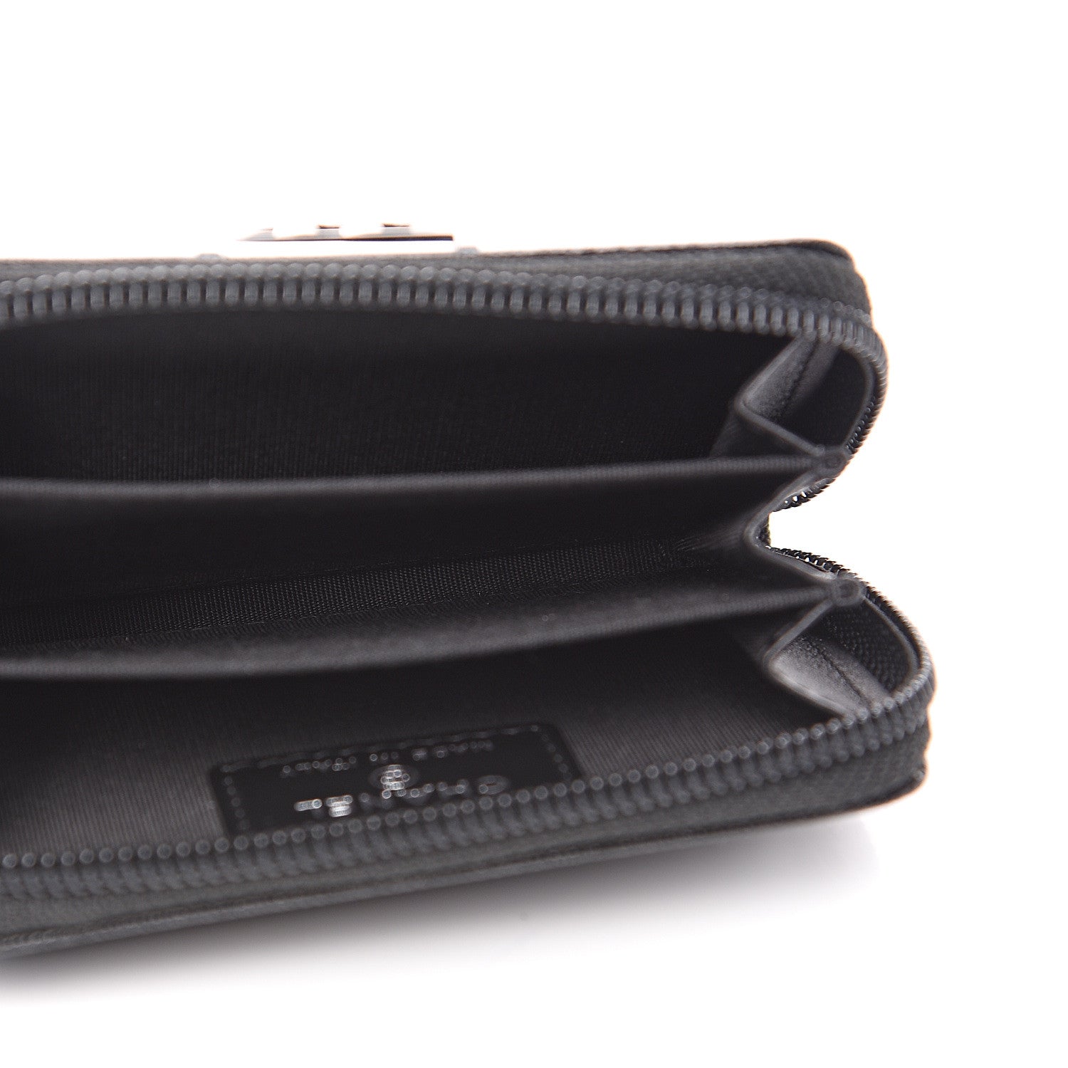 Chanel Caviar Quilted Boy Zip Around Coin Purse Wallet Black 4 of 7