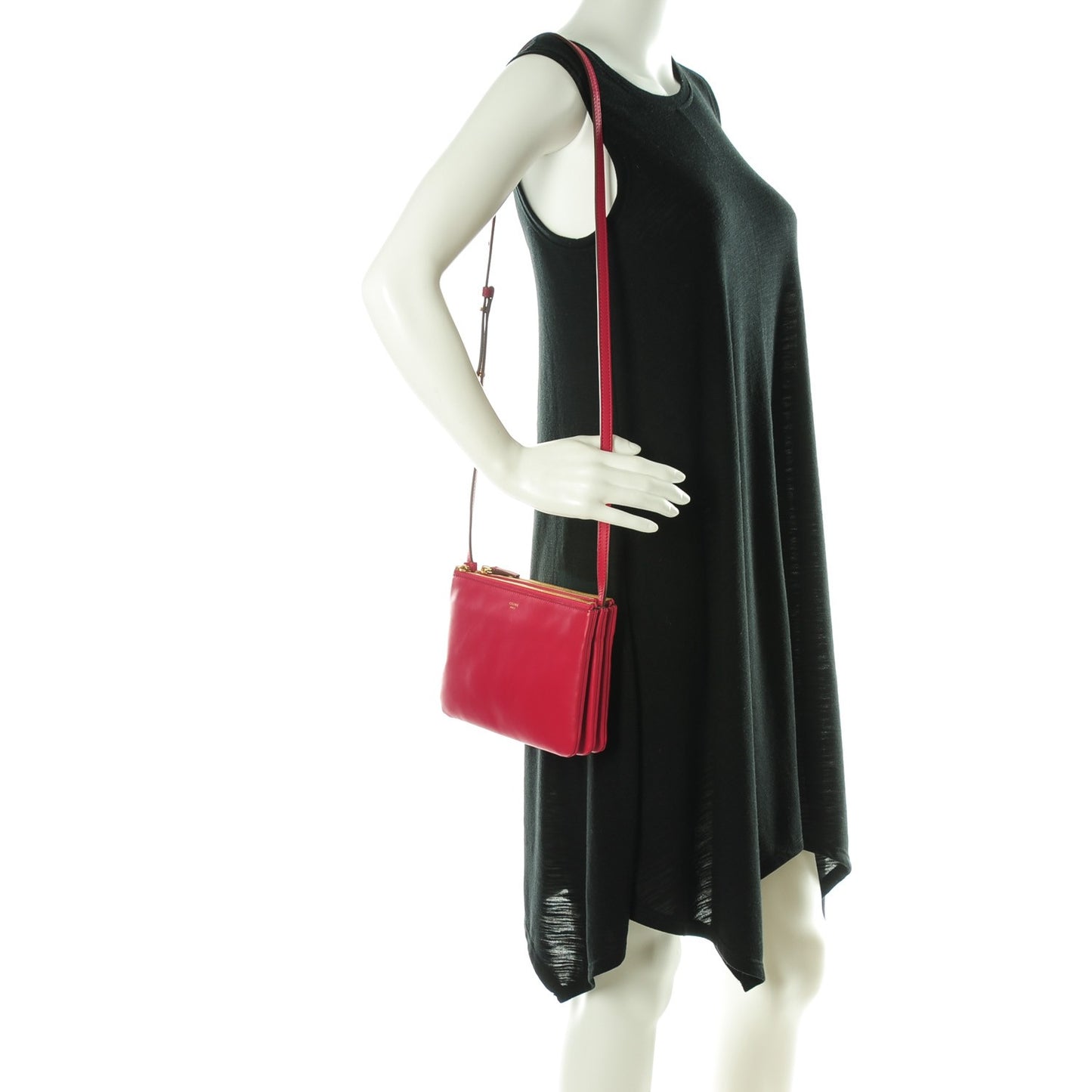 Lambskin Small Trio Crossbody Bag Fuchsia