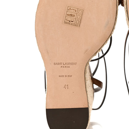 Saint Laurent Calfskin Cassandra 105 Espadrille Wedges 41 Bruciato 6 of 9
