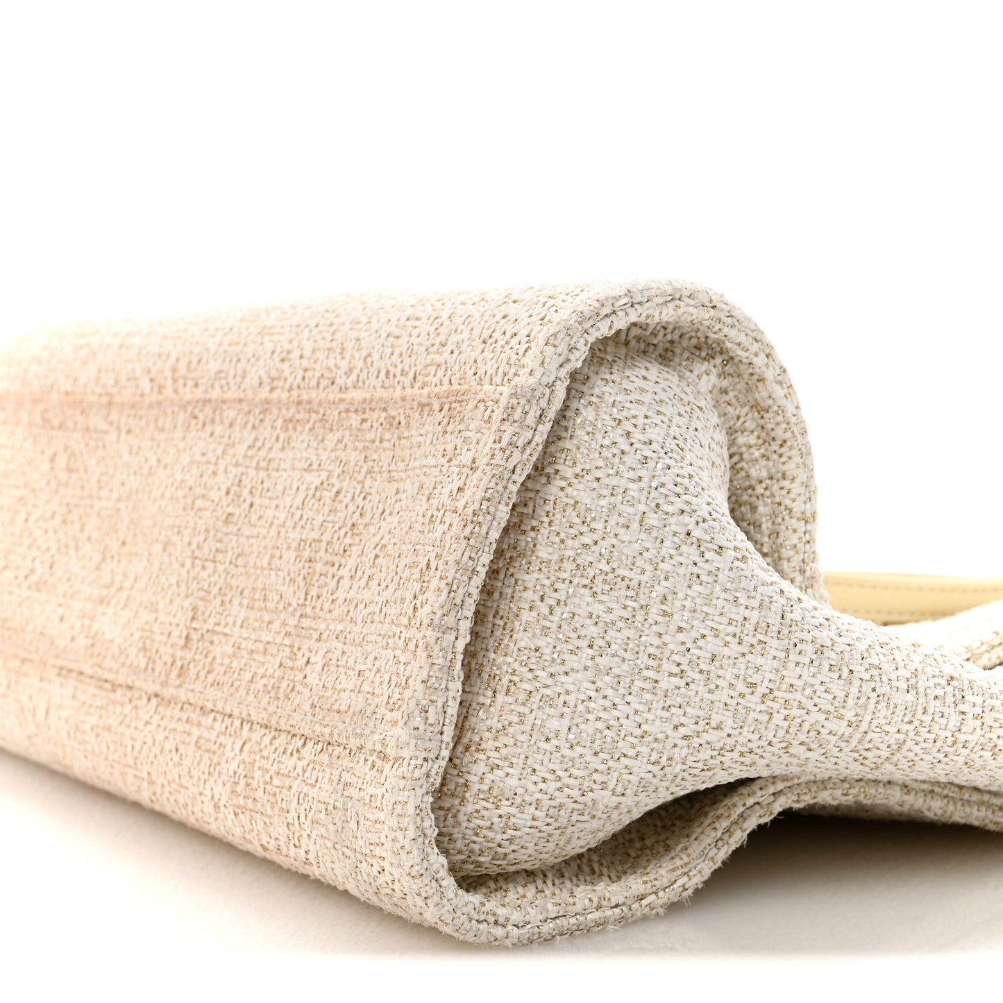Lurex Boucle Small Deauville Tote Ivory