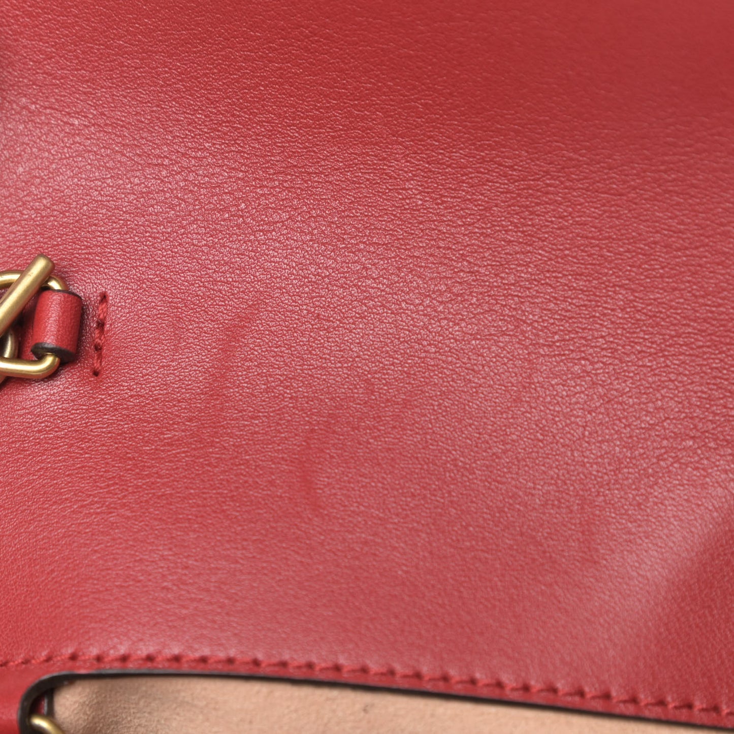 Calfskin Matelasse Super Mini GG Marmont Shoulder Bag Hibiscus Red