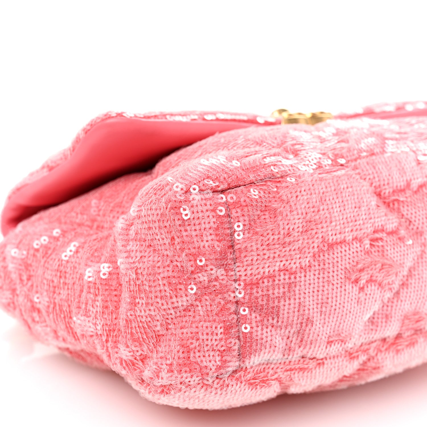 Chanel Sequin Quilted Medium Chanel 19 Flap Coral 9 of 11