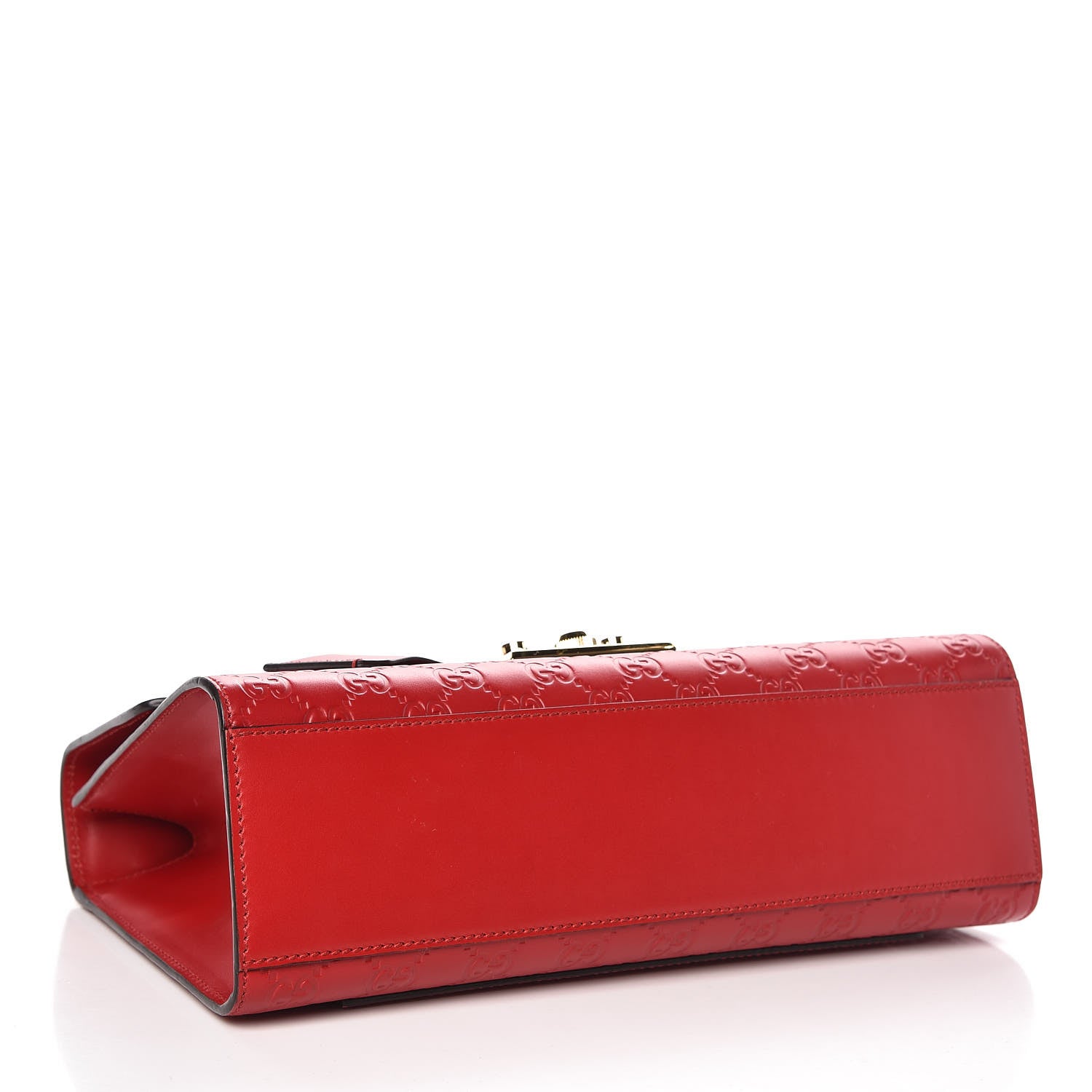 Gucci Guccissima Medium Padlock Shoulder Bag Hibiscus Red 4 of 12