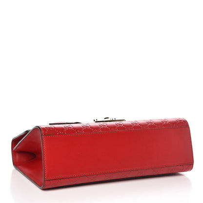 Gucci Guccissima Medium Padlock Shoulder Bag Hibiscus Red 4 of 12